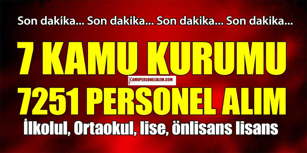 Kamu Kurumlarına 7.251 Personel, Memur ve İşçi Alımı İlan Kılavuzları