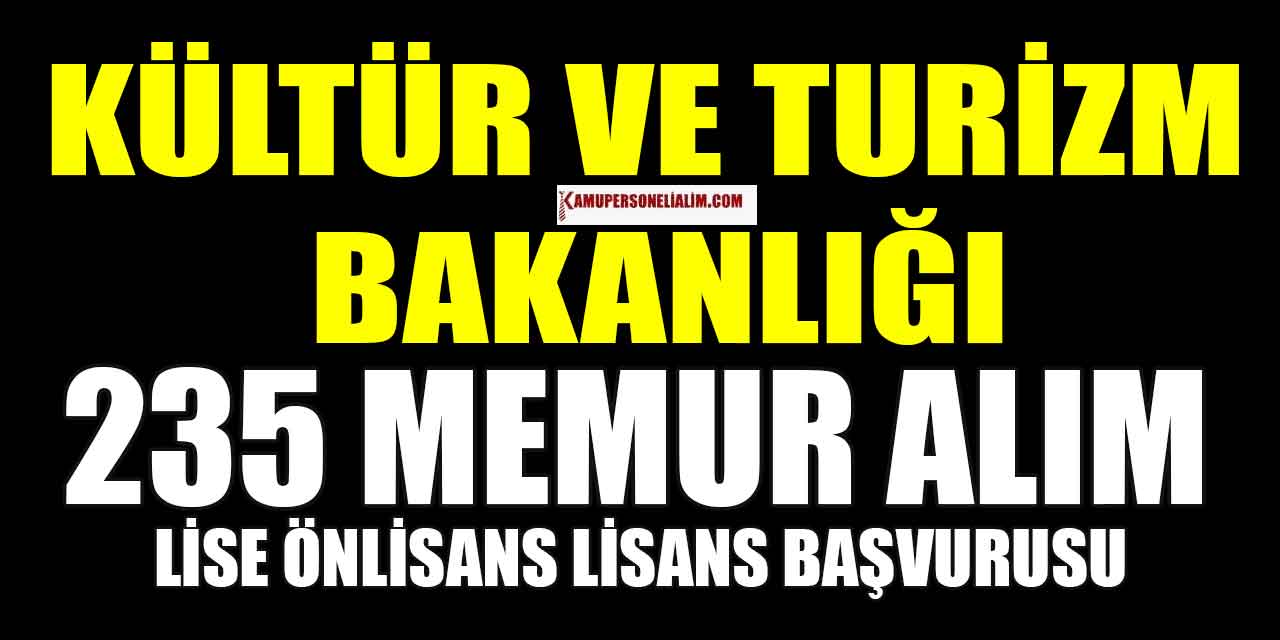 Kültür ve Turizm Bakanlığı 235 Kütüphaneci ve Kamu Memur Alımı Başladı