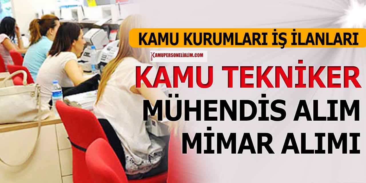 Kamu’ya Sınavla Tekniker, Mühendis Ve Mimar Alımı İlanları