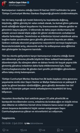 Merkez Bankası Başkanı Hafize Gaye Erkan Neden istifa Etti? Yeni Başkan Kim Olacak?