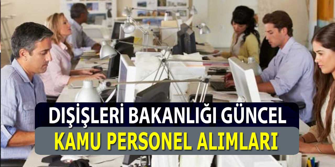 Dışişleri Bakanlığı 41 Kamu Personeli Alımı Sınav Başvuruları Başladı!
