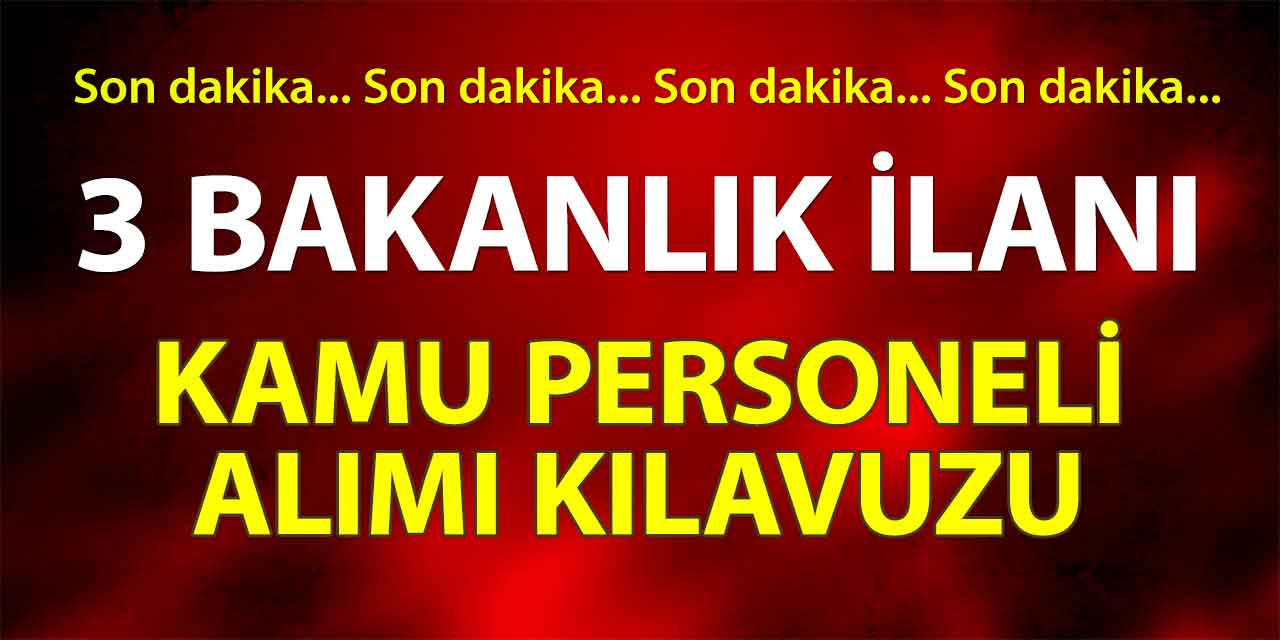 3 Bakanlık Ortak Kamu Personeli Alımı İlan Kılavuzu Yayında
