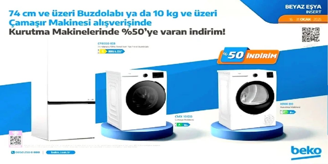 Beko'dan Yarı Fiyatına Beyaz Eşya İndirimleri!