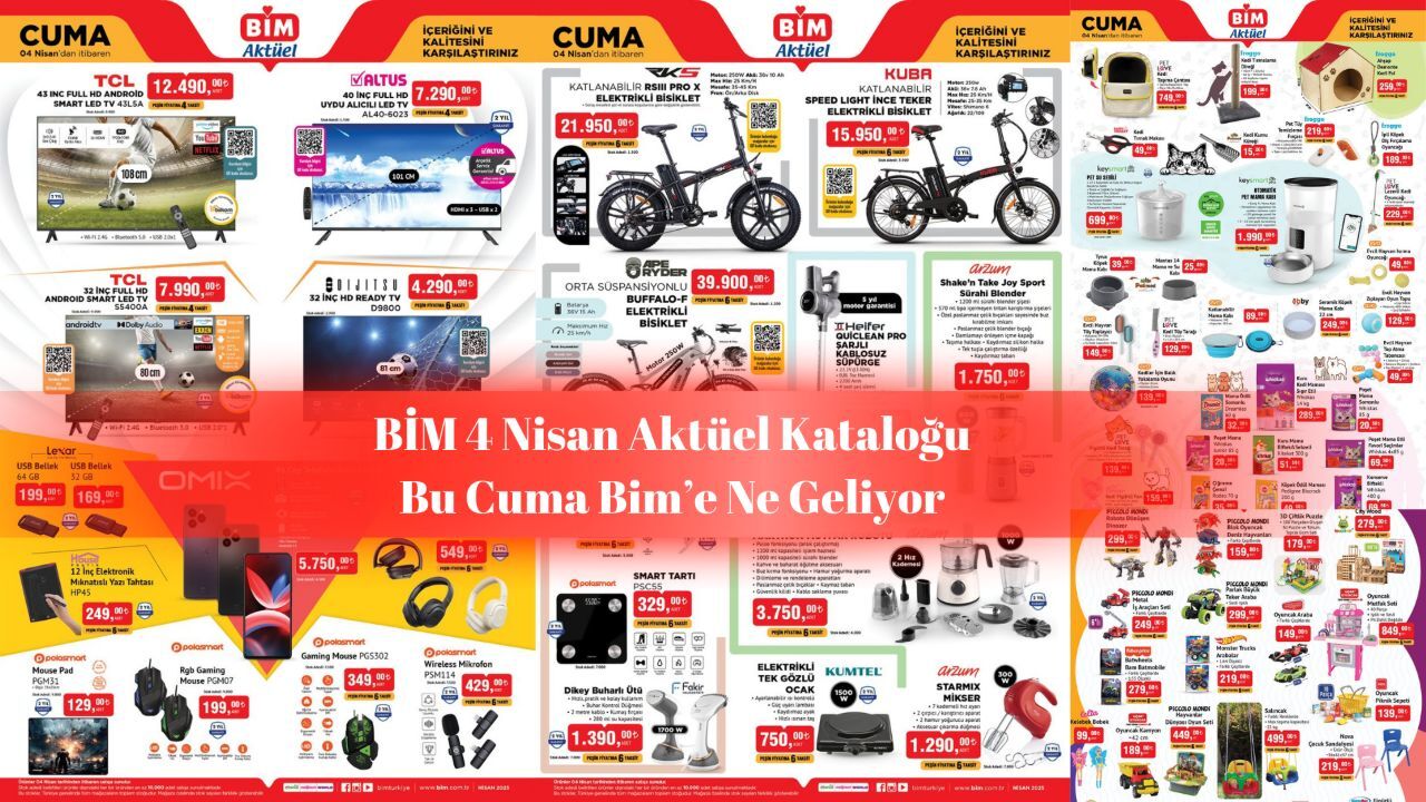Bim'de 4 Nisan Çılgınlığı: 12.490 TL'ye TCL 43 İnç TV, 39.900 TL'ye Buffalo-F Elektrikli Bisikletle Fırsatların Dibine Vurun!