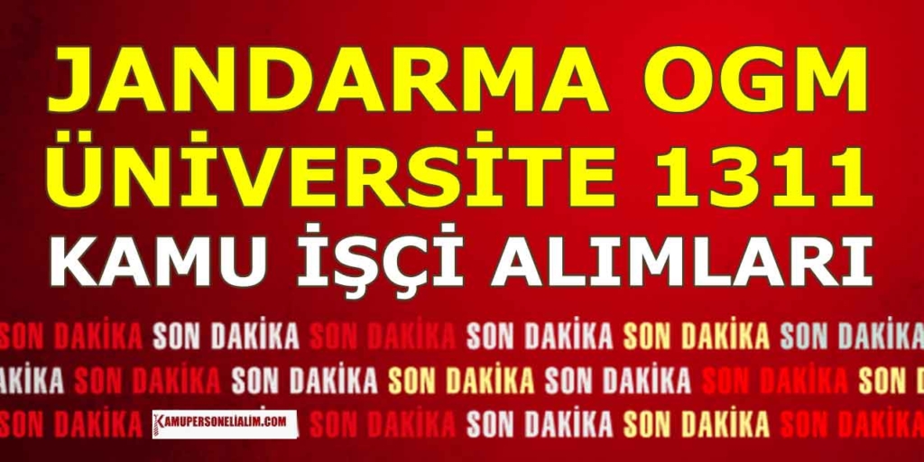 Jandarma, OGM ve Üniversite 1311 İŞKUR Kamu İşçi Alımları