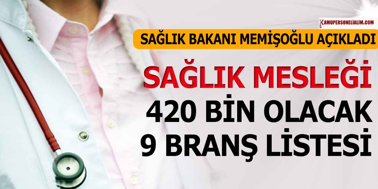 Sağlık Mesleği Yeni İstihdamı 9 Branşta 420 Bin Olacak