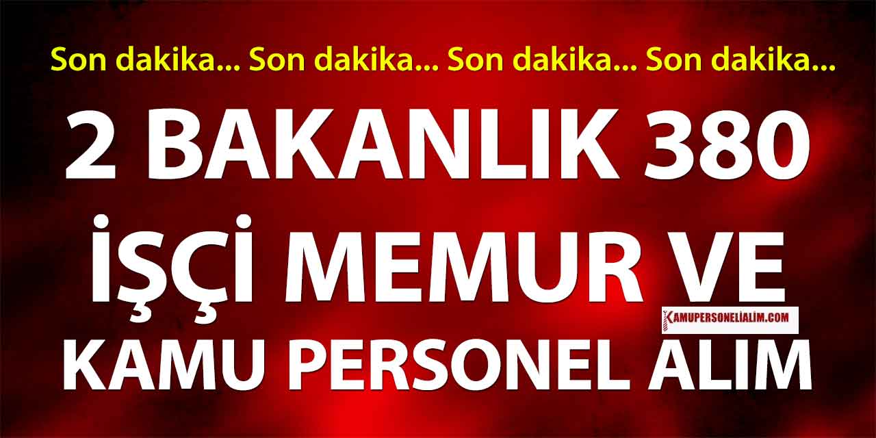 2 Bakanlık 81 Şehir 380 Kamu Personel Alımı Başvuruları Bitiyor