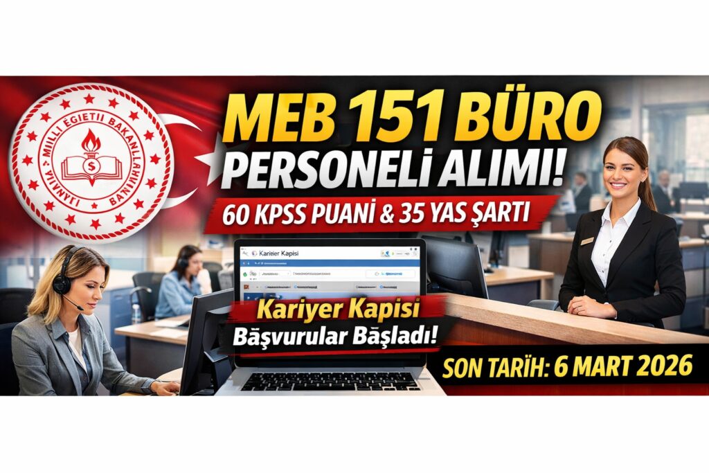 Milli Eğitim Bakanlığı 151 Büro Personeli Alımı İçin Başvurular Başladı