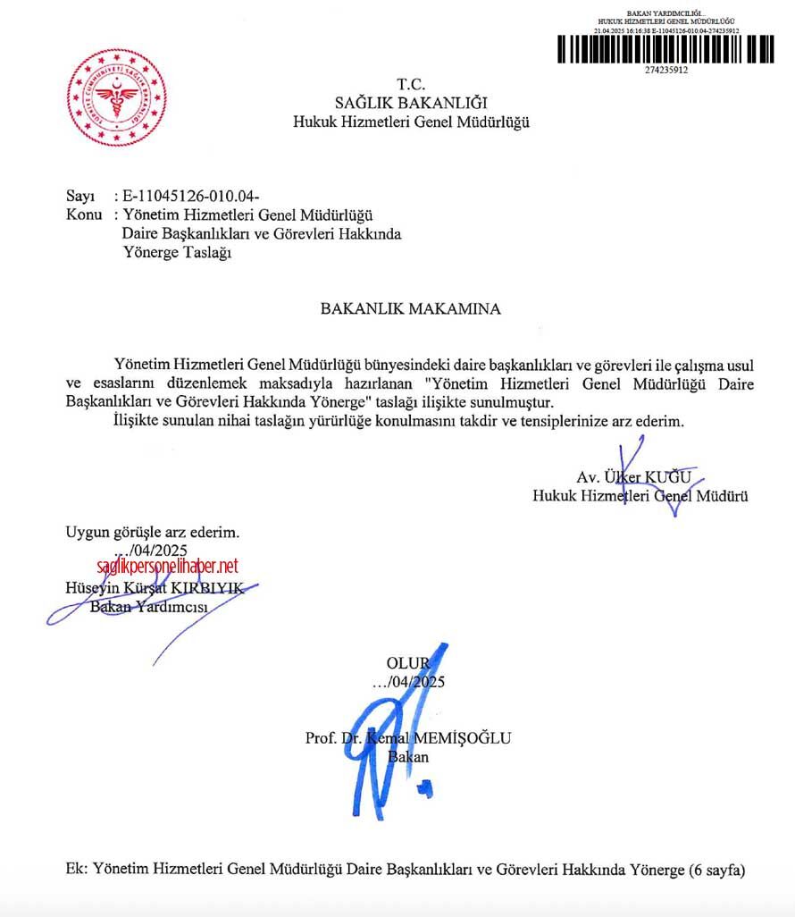 saglik bakanligi daire başkanliklari 1