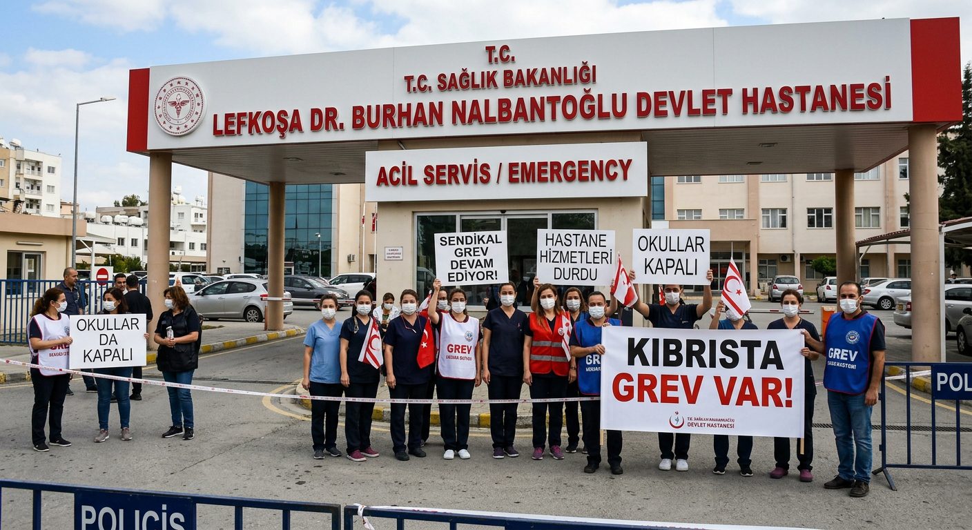 Kıbrıs’ta Yarınki Büyük Grev Hayatı Durduracak: Lefkoşa Devlet Hastanesi ve